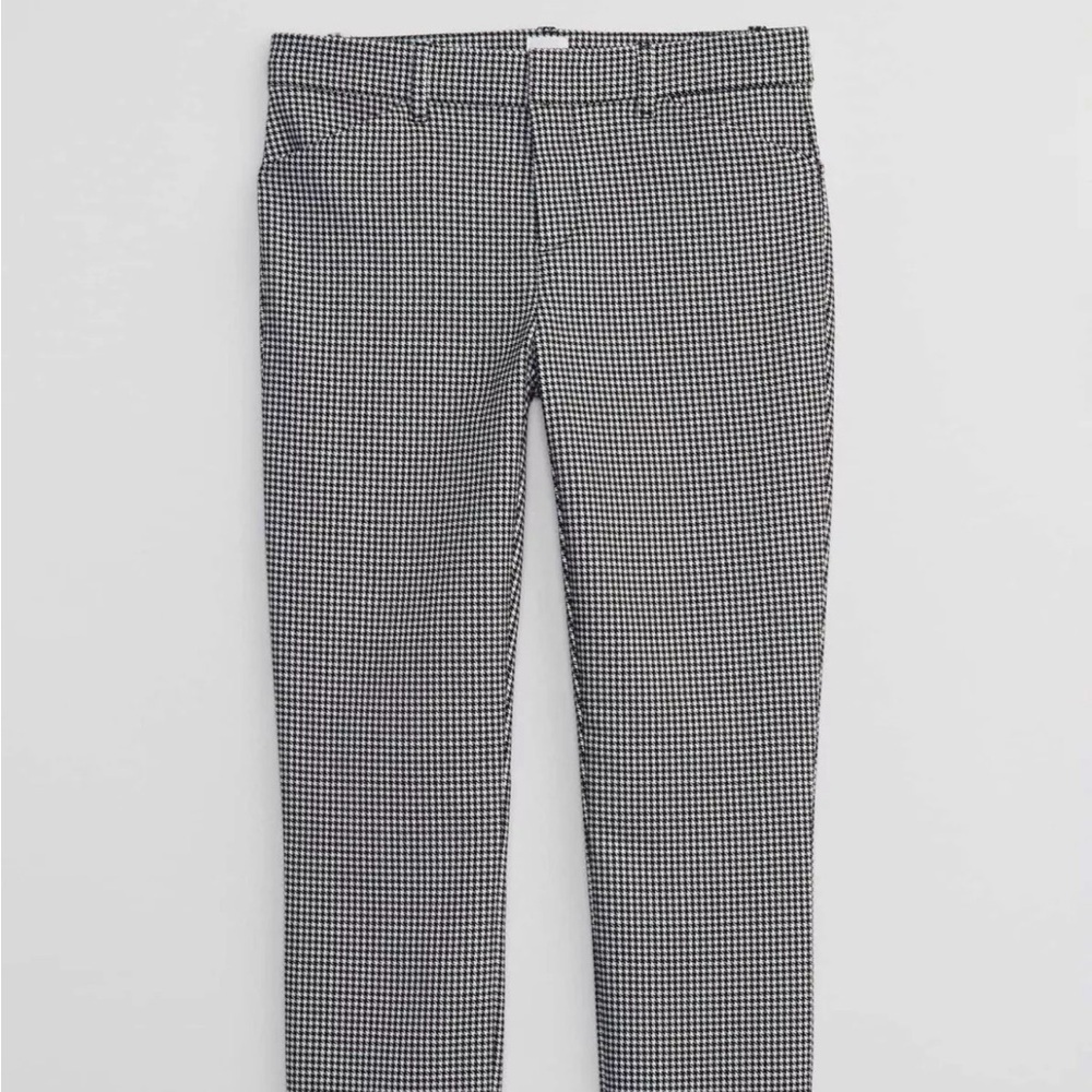 Gap Skinny Ankle Pants Houndstooth Black White Size 2